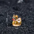 Mini figurine de canard diable en résine pailletée, petit ornement mignon pour bricolage auto. - Jaune Pailleté