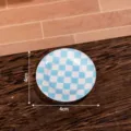 Mini piatto a cuadros in resina casa delle bambole cibo gioco in miniatura fai da te 4cm - Blu Lucido