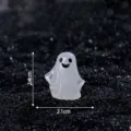 Figurine fantôme en résine lumineuse d'Halloween, jolie déco de bureau blanche DIY style. - Brillant - Fantôme souriant