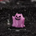 Halloween statuetta gatto fantasma luminoso in 3D decorazione per festa 2.5x2.4cm - Gatto di benvenuto / Viola