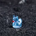 Mini canard diable en résine pailletée bleue mignon accessoire de bureau 1.6cm - Paillettes - Bleu