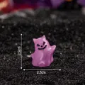 Halloween leuchtend Geist Katze Figur Miniatur Spielzeug Party Dekoration Zubehör 2.5cm - Winkende Katze / Lila
