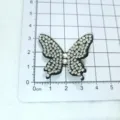 Zwarte strass vlinder patch DIY accessoire, kristallen applicatie voor kleding naaien en handwerk. - Zwart Met Witte Strass / Zwart