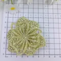 Parche de flores de diamantes de imitación para decoración de ropa DIY, hermoso adorno. - Champán dorado