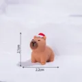 Simpatica statuetta di capibara in resina di Natale decorazione da scrivania 2,1x2,2cm - Marrone Opaco
