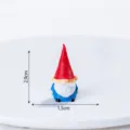 Mini statuetta gnomo di Natale stampata in 3D, corpo blu, cappello rosso, altezza 2.9cm. - Cappello Appuntito Rosso e Blu