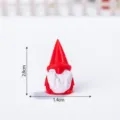 Mini statuetta gnomo di Natale in resina ornamento da scrivania decorazione rosso bianco. - Cappello Appuntito Rosso e Bianco