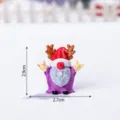 Mini Statuetta Gnomo di Natale Corna di Renna soprammobile da Scrivania Decorazione - Palchi di Cervo Viola