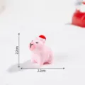 Mini Christmas Capybara Resin Figurine Cute Animal Desktop Ornament DIY Craft Accessory - Glossy Pink