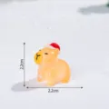 Cute Christmas Capybara Resin Figurine Miniature Luminous Animal Toy DIY Craft Decor - Orange