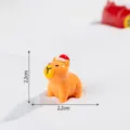 Cute Christmas capybara resin figurine, mini desktop ornament, micro landscape decor. - Glossy Orange Color