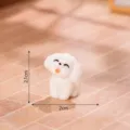 Mignon chiot blanc résine figurine maison de poupée micro paysage DIY artisanat bureau 2cm - Brillant Assis Yeux Fermés Chiot