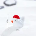 Resin Christmas chicken miniature figurine, cute DIY craft accessory for desktop decor. - Large Christmas Hat Chicken / Shiny White