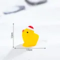 Mini Resin Christmas Chick Figurine Cute Yellow Animal Ornament Desktop Decor 1.5cm - Small Christmas Hat Chicken / Shiny Yellow