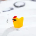 Miniature resin chicken figurine with sunglasses DIY craft accessory micro landscape ornament 1.7cm - Large Sunglasses Chicken / Shiny Yellow