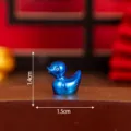 Blue electroplated resin duck figurine miniature DIY cute desktop ornament accessory - Glossy Blue