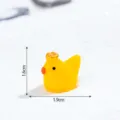 Miniature resin yellow chick figurine with gold crown diy craft ornament accessory decoration - Large Crown Chicken / Shiny Yellow