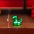 Mini green electroplated duck resin figurine desktop ornament DIY jewelry accessory 1.4x1.5cm - Glossy Green