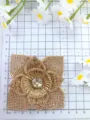 Rhinestone crystal flower patch DIY shoe accessory sparkling 3D applique for clothing - Champagne Gold