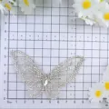 3D strass vlinder patch DIY applicatie voor trouwjurk kleding haaraccessoires en schoenen. - Wit