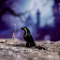 Mini statuetta corvo nero in resina, decorazione scrivania micro paesaggio, 2,5 cm. - Solido Lucido - Testa Inclinata a Sinistra
