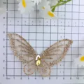 Strass vlinder patch DIY ambachtelijke applicatie voor trouwjurk schoenen en tassen accessoires. - Champagne 1