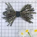 DIY schwarze metallische Strass Schleife Zubehör für Schuhe Kleidung und Haar Dekoration - Gunmetal-Schwarz