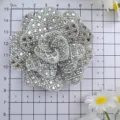 Sparkling rhinestone flower shoe charm crystal rose patch for DIY apparel decoration - White
