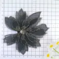 Black mesh rhinestone flower hair accessory bridal veil applique wedding party hair piece - Three Layers Black