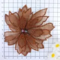 Brown mesh rhinestone flower applique hair accessory bridal wedding dress DIY detail view - Triple Layer Brown