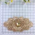 DIY handgemachte Strass Blumen Flicken exquisite Abendkleid Schuhe Tasche Zubehör - Champagner