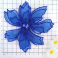 Blue rhinestone mesh flower applique for DIY bridal dress decoration and craft accessory - Triple Layer Dark Blue