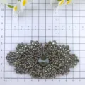 DIY Strass Blumen Aufnäher glitzernde Kristall Applikation für Kleider Schuhe Dekoration - Mineralgrau