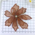 Retro mesh rhinestone flower patch bridal hair accessory DIY decorative appliqué crafts. - Double Layer Brown