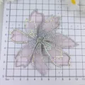 Exquisite rhinestone mesh flower applique sparkling crystal bridal hair accessory DIY craft patch - Double Layer Pink