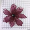 Vintage mesh rhinestone flower patch bridal hair accessory wedding dress applique size view - Three Layers Wine Red