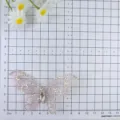 Rhinestone butterfly mesh patch DIY apparel accessory sparkly crystal applique crafts 1pc - Single Layer Pink