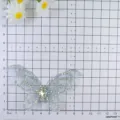 Rhinestone butterfly applique mesh patch DIY clothing accessories craft decoration - Single Layer Blue