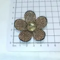 Glänzender Strass Blumen Aufnäher DIY handgemachte Kristall Schuhschnalle Dekoration. - Grau Schwarz Strass Stil