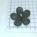 Schwarze Strass Blumen Patches DIY handgemachte Kristall Schuhschnalle Kleidung Zubehör - Klassischer Schwarzer Strass Stil