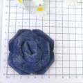 Rose strass bleu foncé charm chaussure 3D cristal fleur broche pince cheveux taille - Bleu foncé