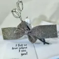 Rhinestone bow hair clip crystal glittering hair accessory sparkling twist clip detail view - Style 3