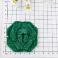 Clip de Chaussure Camélia Strass Vert Broche Rose Multicouche Pince à Cheveux Accessoire - Vert