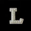 DIY pearl rhinestone letter L patch accessory for hair clips and handmade crafts charm - Letter L