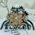 Fermaglio per capelli in strass nero, grande pinza per capelli in cristallo per donne e ragazze. - Strass Oro