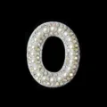 DIY Pearl Rhinestone Letter O Patch Hair Accessory Craft Embellishment Sparkly Applique - Letter O