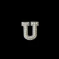 DIY pearl rhinestone letter U patch applique for hair accessories craft clothing decoration - Letter U