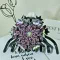 Grande molletta per capelli con strass di lusso per donna, accessori floreali di cristallo. - Strass Viola e Rosa