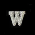 DIY pearl rhinestone letter W patch for hair accessories, sparkling crystal DIY decoration item. - Letter W