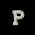 DIY Pearl Rhinestone Letter P Hair Accessory Sparkly Crystal Alphabet Patch for Cute Hairstyles - Letter P
